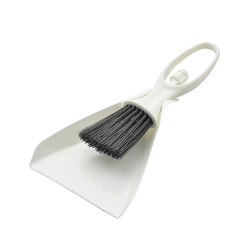 2 Pack Mini Dustpan and Brush Set for Desk Drawer Cleaning, Keyboard and Table Gap Sweep (White)