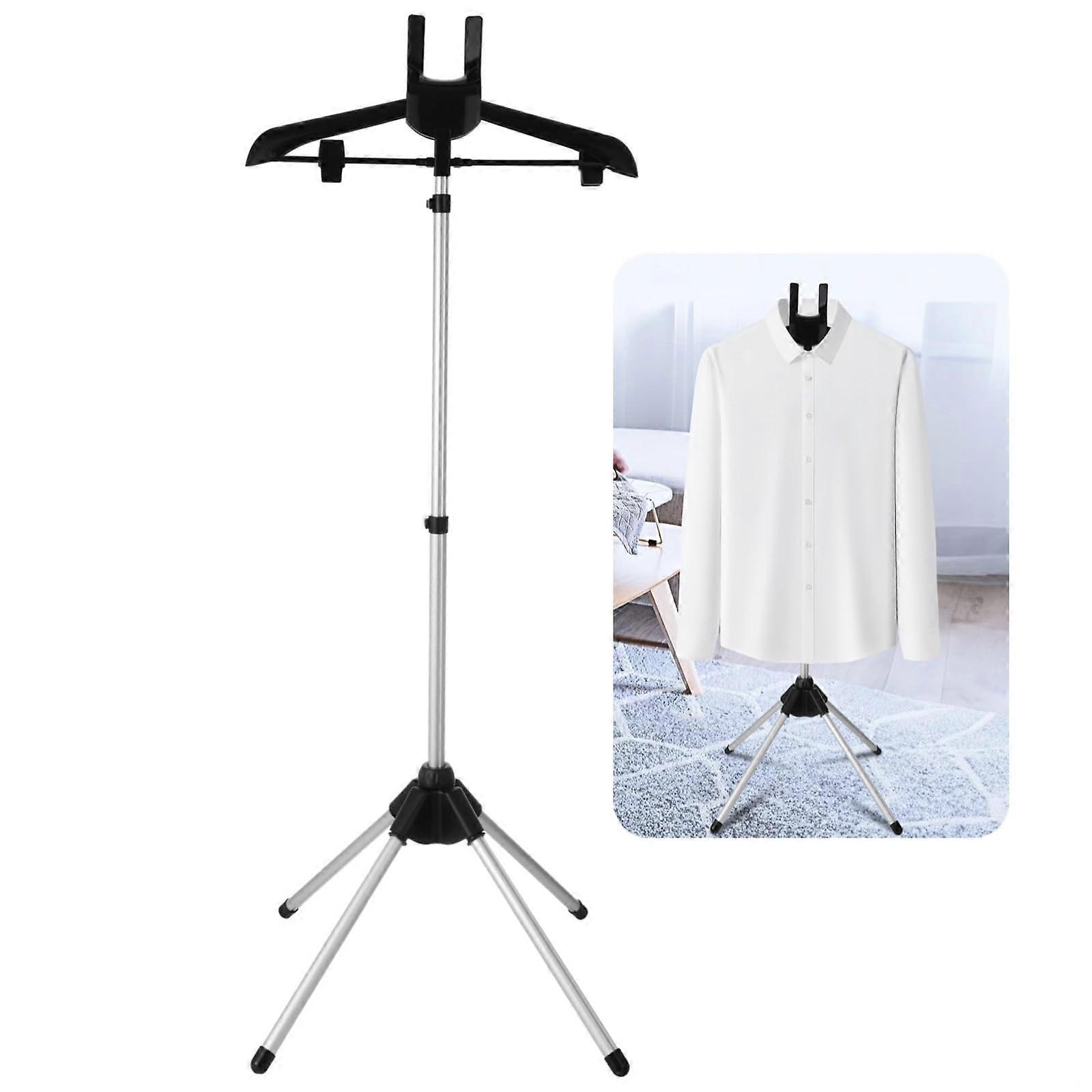 Telescoping Clothes Drying Rack with Adjustable Height, Foldable Garment Stand for Home and Laundry Use