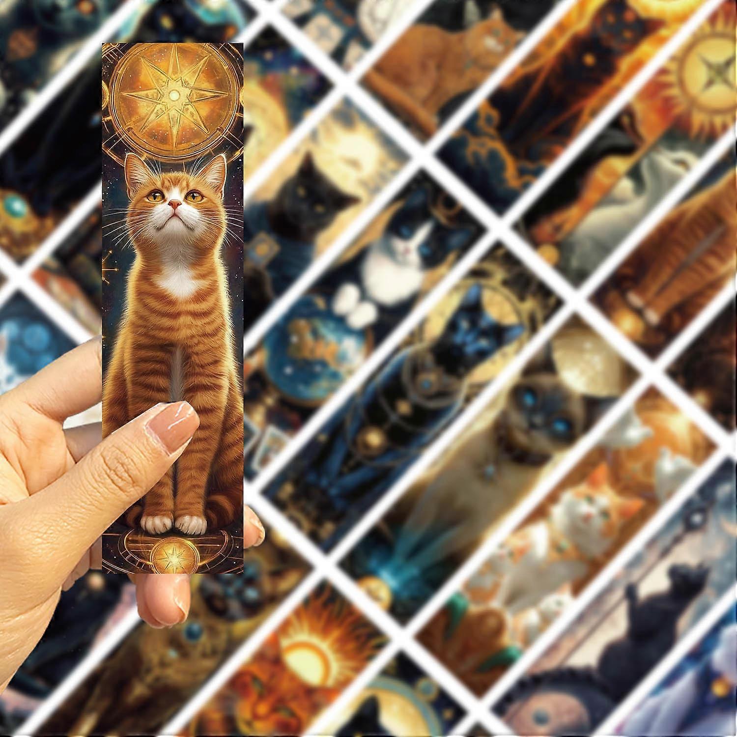 30 Cat Tarot Card Bookmarks Series: Simple, Artistic, Creative Material for Journaling, DIY Paper Bookmarks for Reading (Instagram Style)