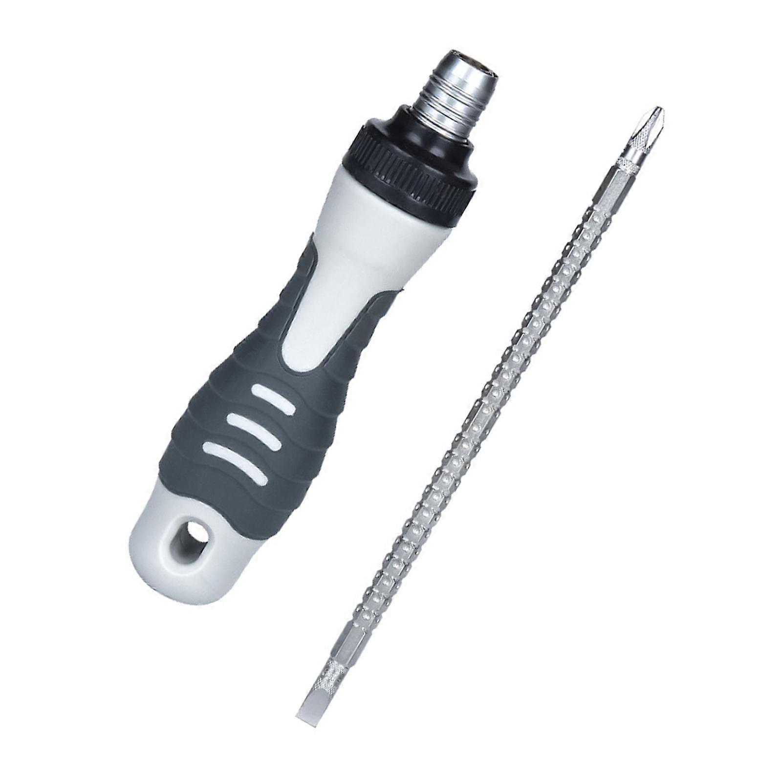 Ratcheting Screwdriver Double Purpose Bolt Driver Telescopic Cross Bit and Slotted Bit Screwdriver Repair Tool Installation Multicolor