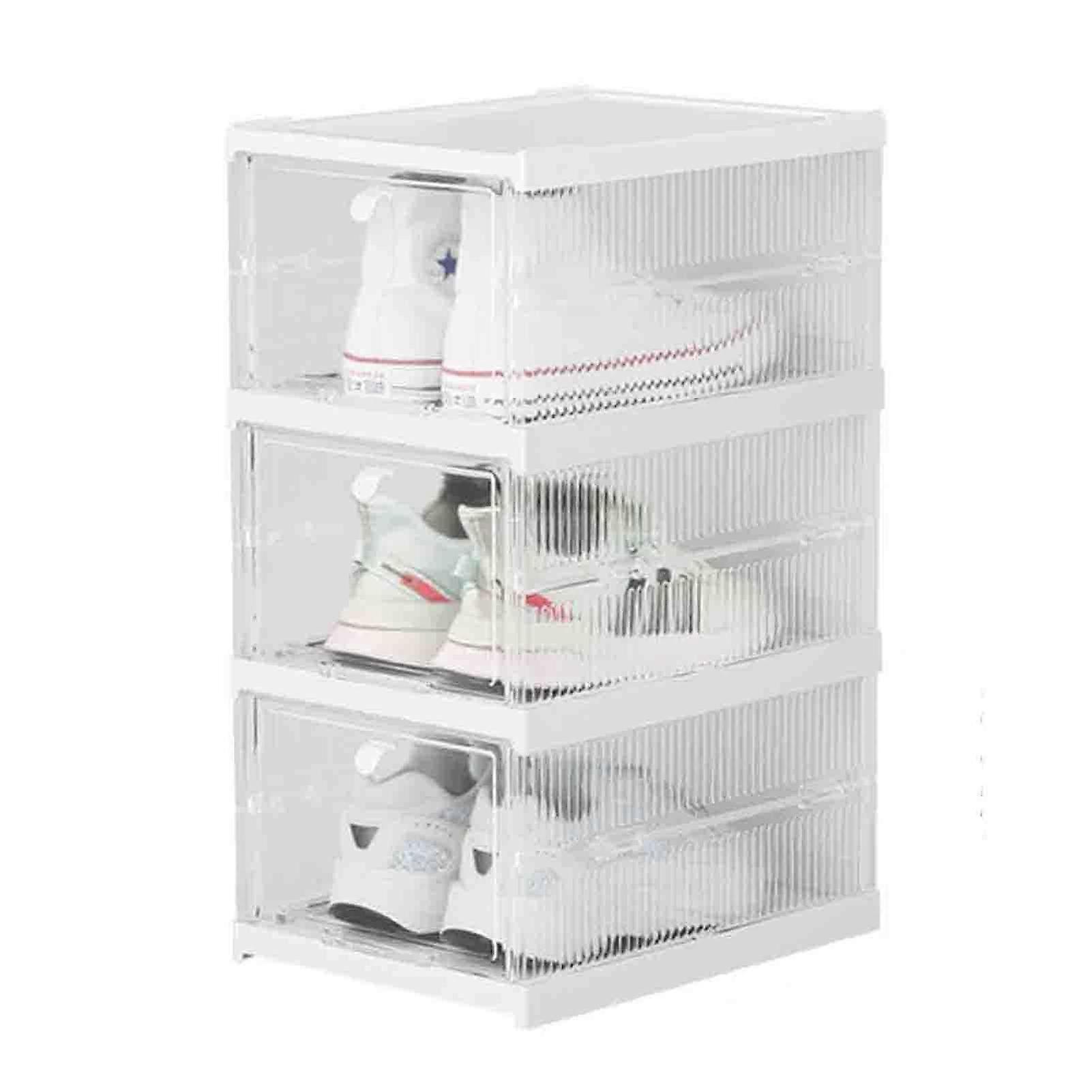 Slim Shoe Rack Vertical Wardrobe Entry SpaceSaving Corner Shoe Cabinet White 34.5 x 25.5 x 54.3 cm