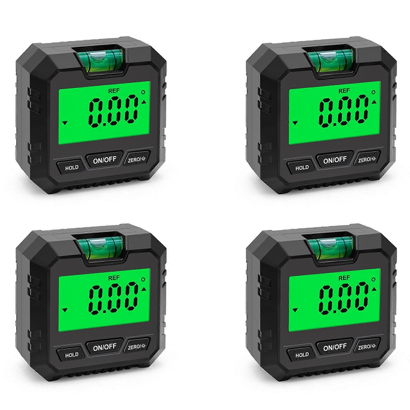 4X Mini Digital Protractor Inclinometer Electronic Goniometer Level Angle Measurement Meter Finder Level Box Black