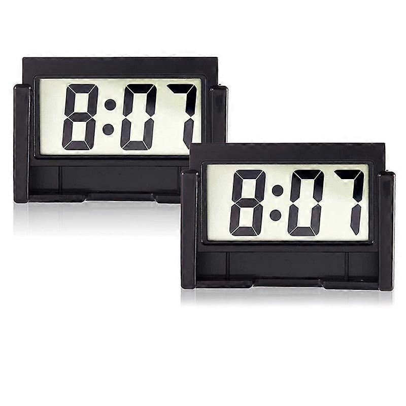 Small Digital Car Dashboard Clock Battery Operated LCD Time Display