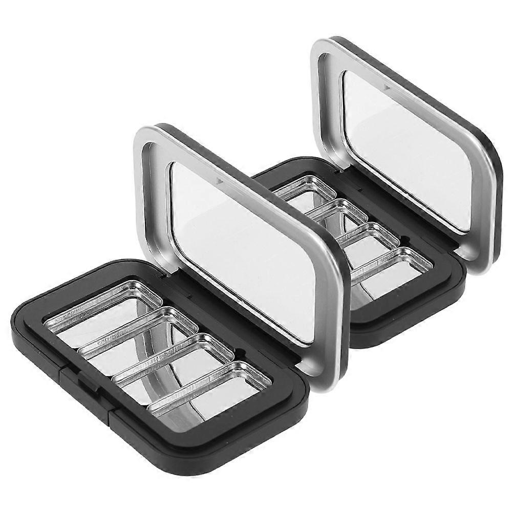 Magnetic Makeup Board Eyeshadow Box for Storage 2Pcs Black Plastic Iron