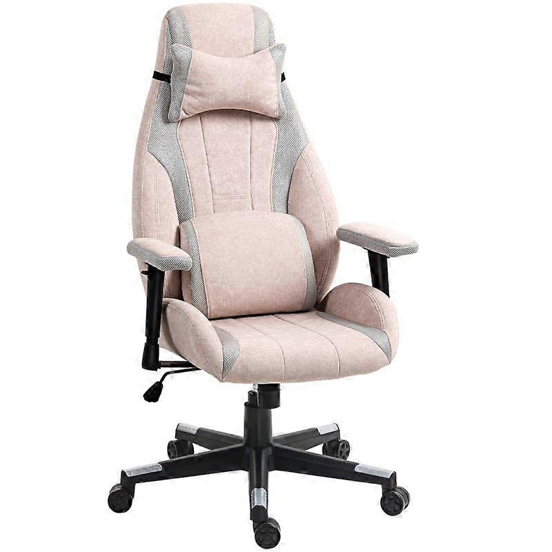 Fabric Gaming Chair with Adjustable Lumbar and Headrest
