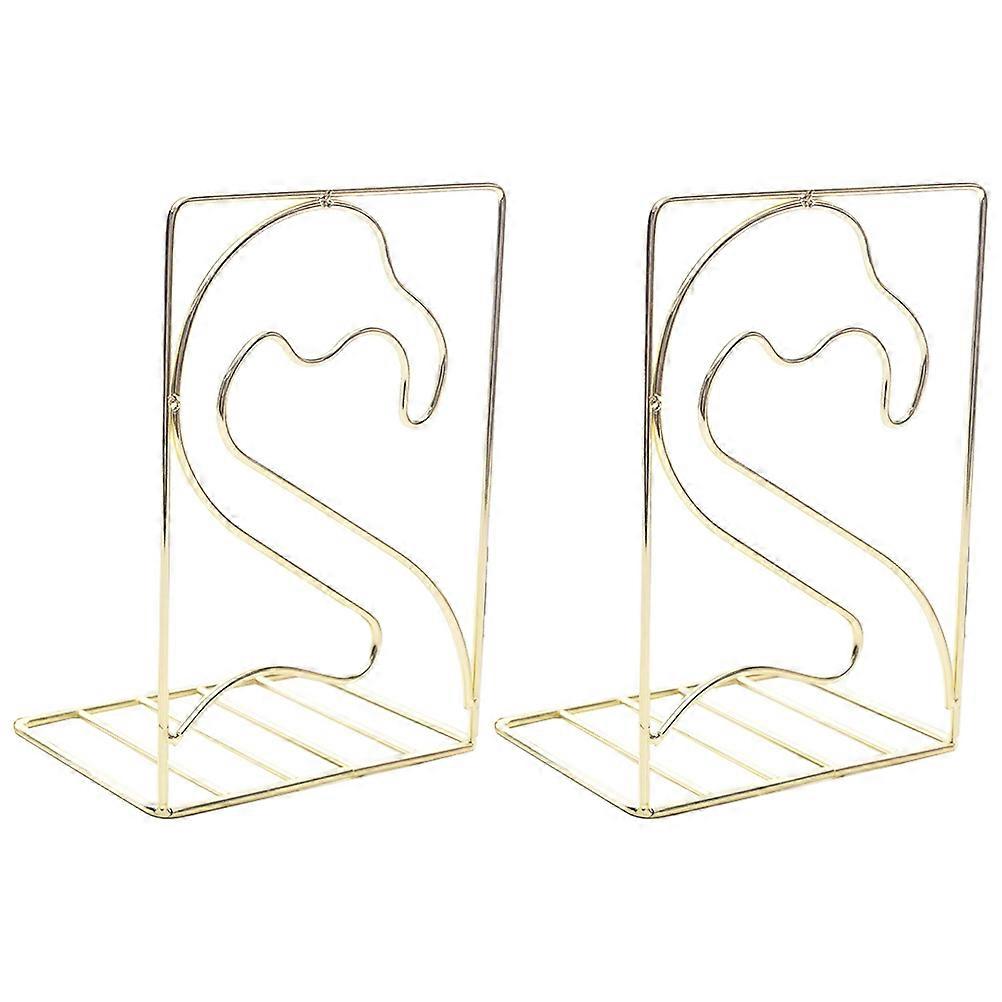 Golden Nordic Style Book Rack Desktop Organizer for Storage 1Pair