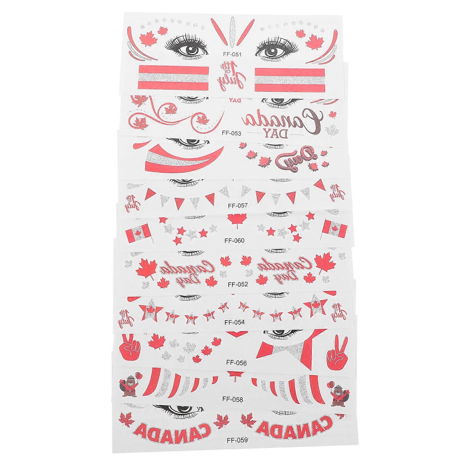 Temporary Faces Tattoo Sticker 10Pcs for Durable Paper Face Decoration