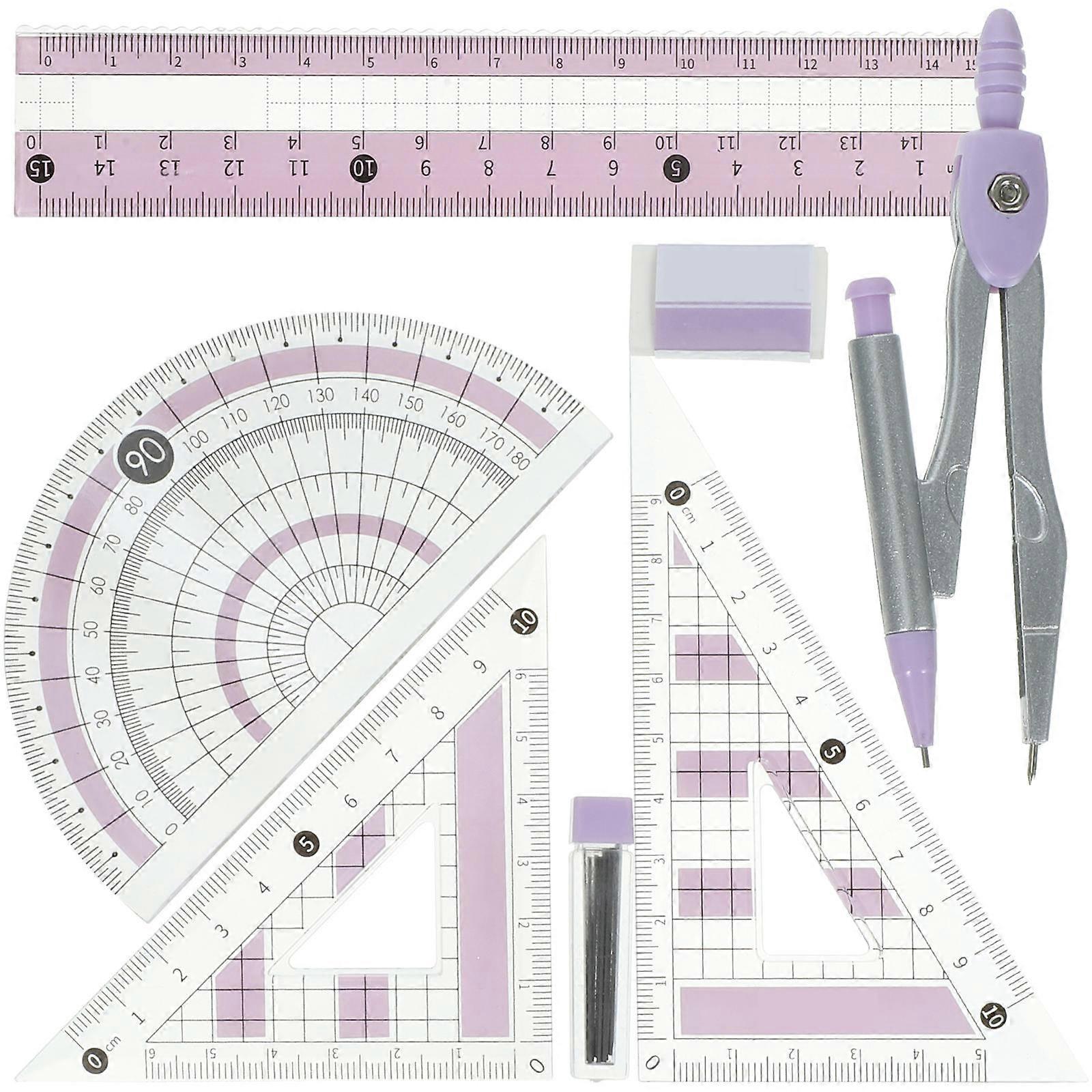 Multi-Functional Ruler Kit Compass and Protractor for Kids Stationery 1Set