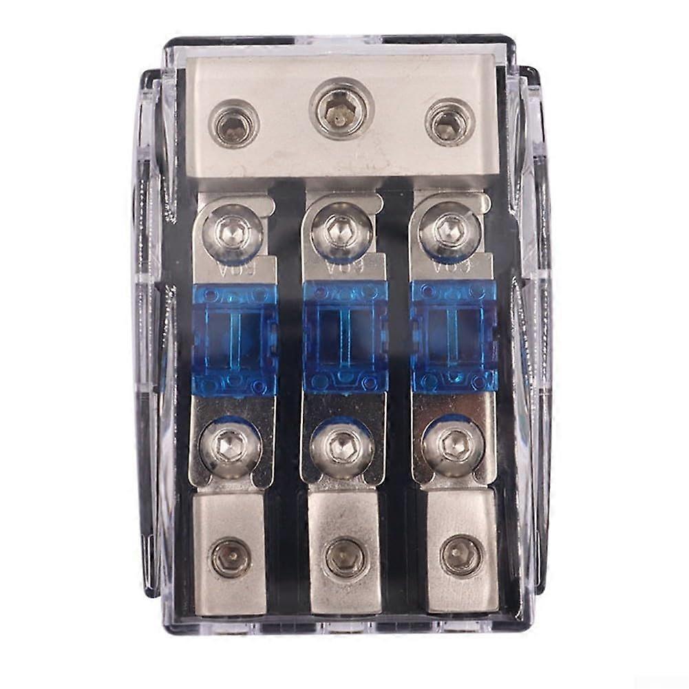 Mini Blade Fuse Holder Power Distribution Block 2/3/4 Way Aluminum Alloy Car Audio Fuse Block 0 Gauge Input Two 4(3 Way)