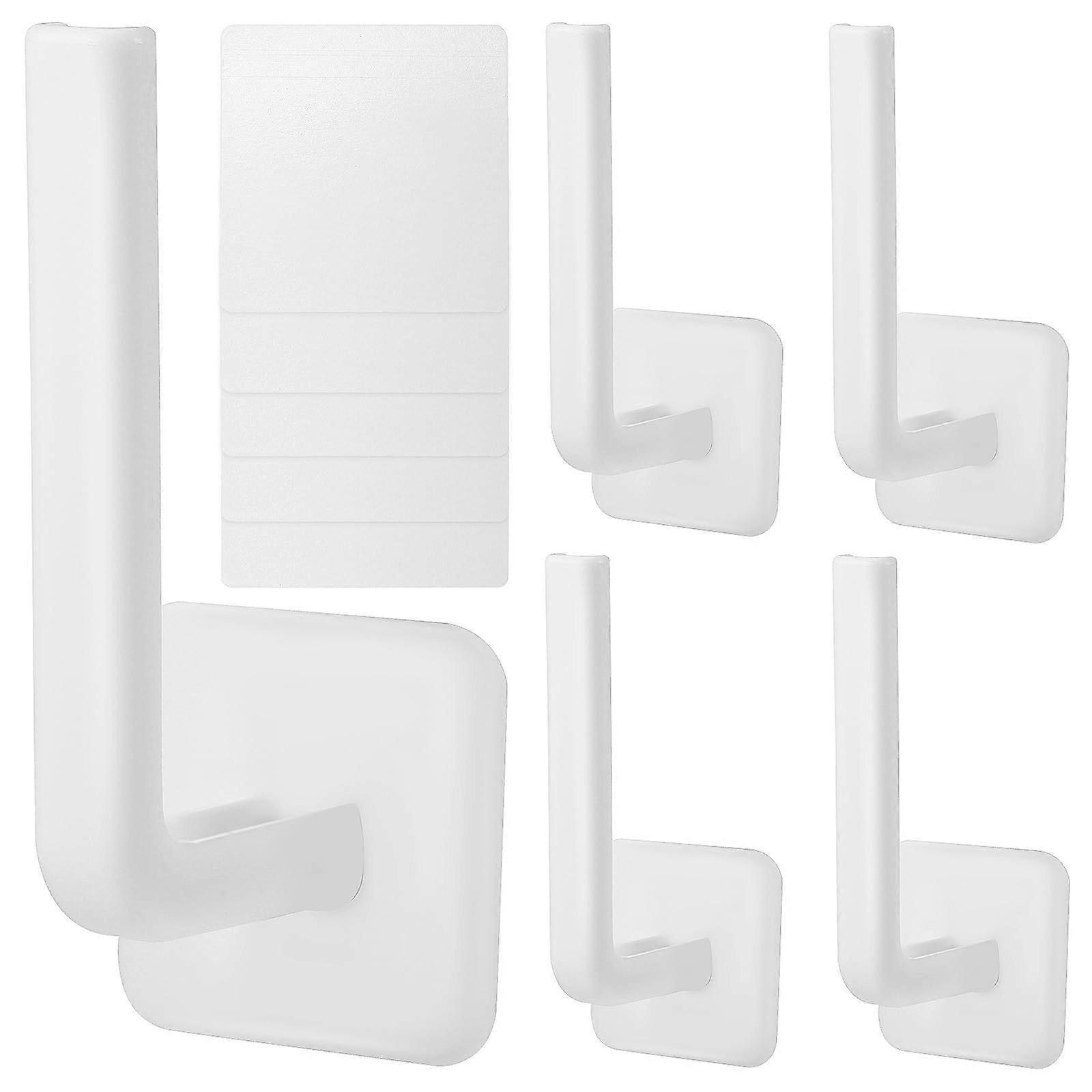 Hat Rack Wall Mount NoDrill Acrylic Hooks with 5 White Holders SpaceSaving Baseball Cap Organizer