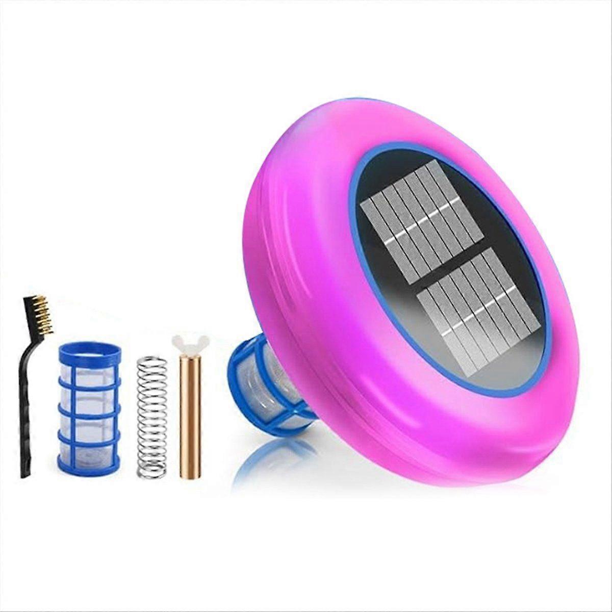 Upgraded Solar Pool Lonizer Floater Copper Pool Ionizer Auto Switching LED Night Light with Replaceable Filter