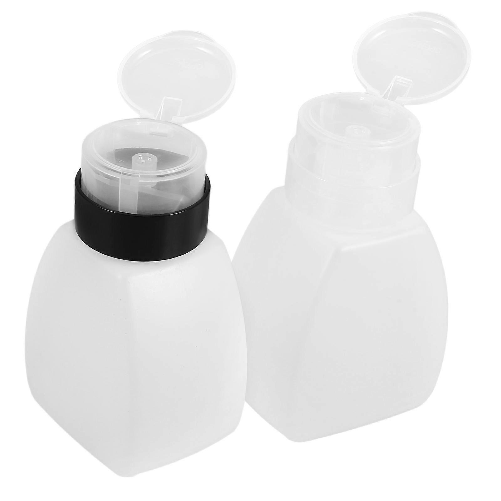 Push Down Empty Bottle Dispenser for Storage 2Pcs Transparent Plastic Pump Bottles
