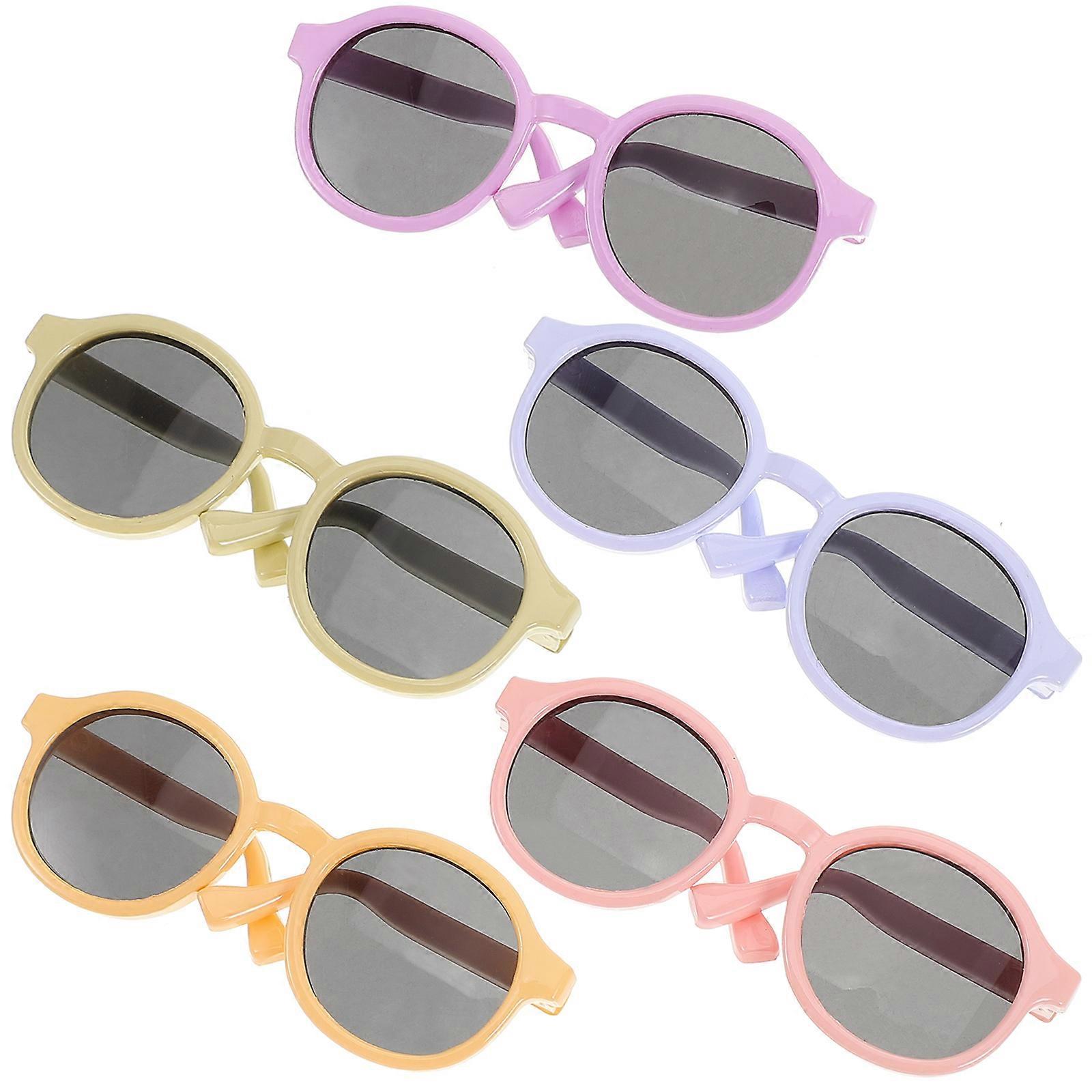 5pcs Cartoon Doll Sunglasses Miniature Decorative Eyewear for Doll House Accessories
