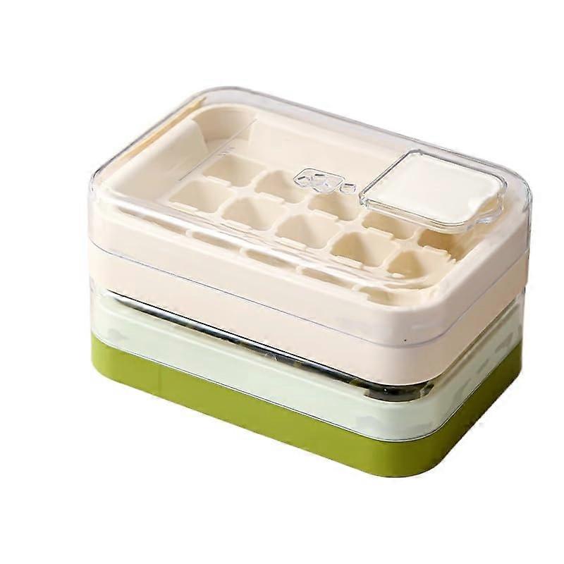 Ice Cube Tray with Lid, Quick Press 15 Cube ZeroTouch Release, Stackable Yellow Mold