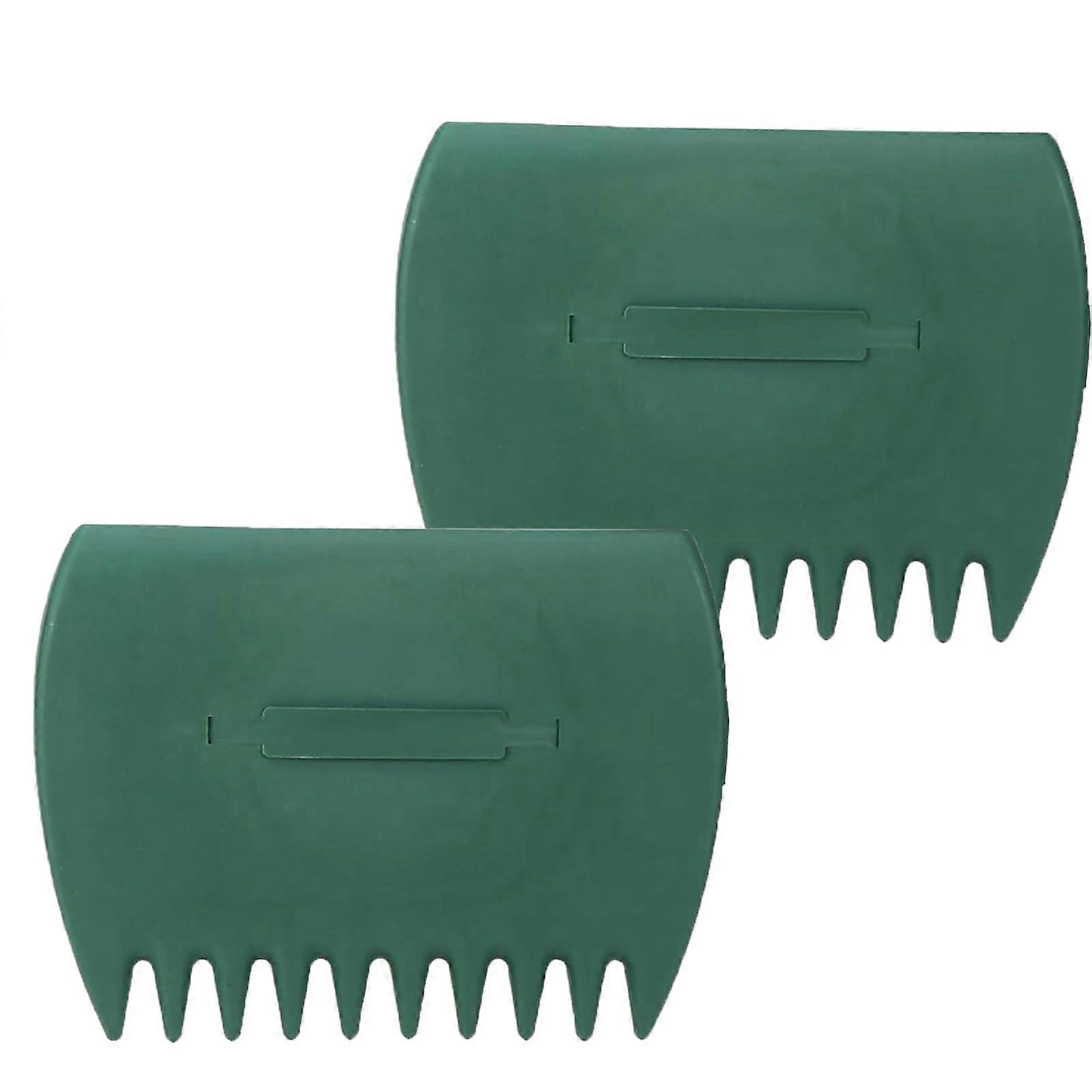 Leaf Scoops Hand Rakes 2pcs Large Leaf Grabber for Yard Cleanup with Adjustable Straps Green