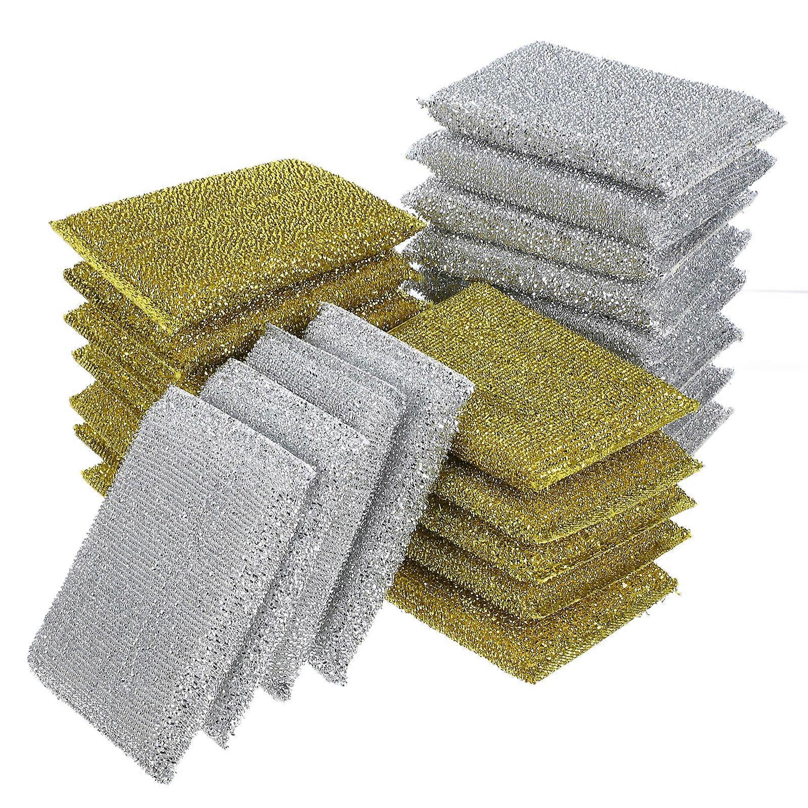 Dishwashing Sponge Pad Silver Cleaning Scouring Pad for Kitchen 24Pcs Set