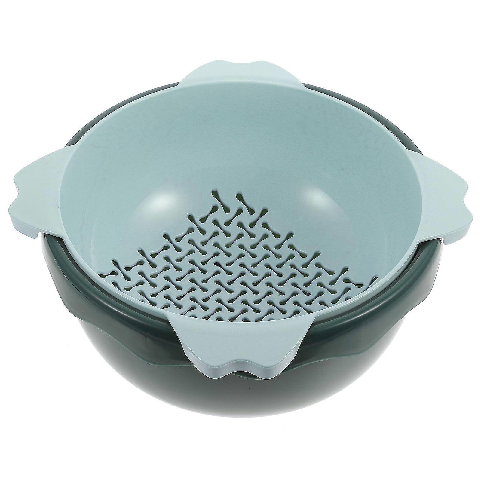 Kitchen Basket Double-Layer Drain Storage Basket for Fruit 1Pcs