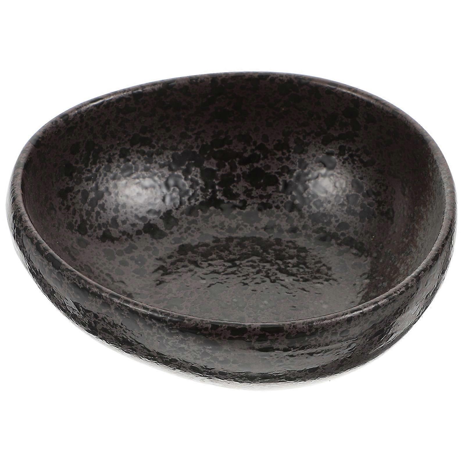 1Pcs Black Ceramic Ramen Bowl for Kitchen Use Food Container