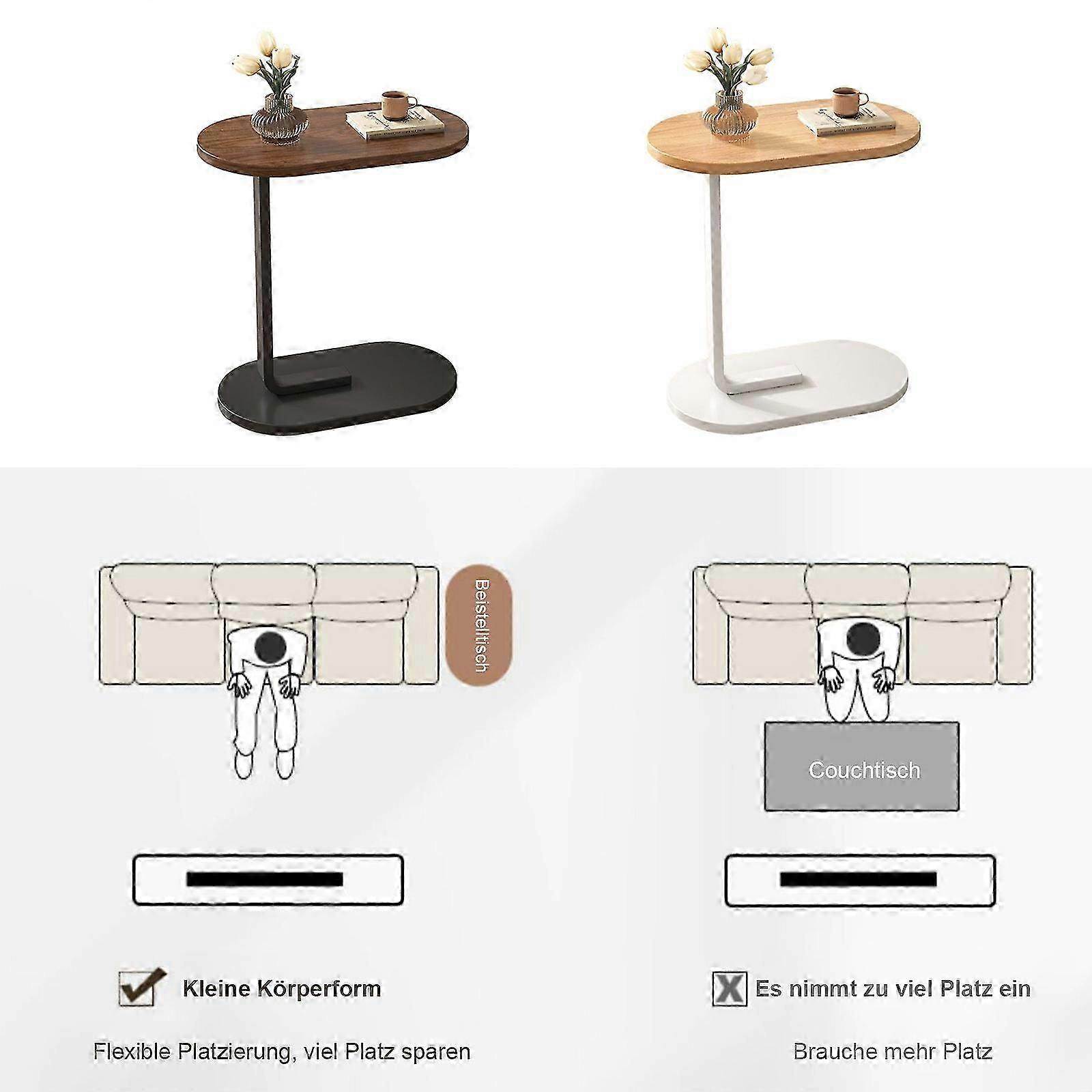 Small Side Table Narrow C Shaped End Table For Sofa Couch And Bed Bedroom 25-26