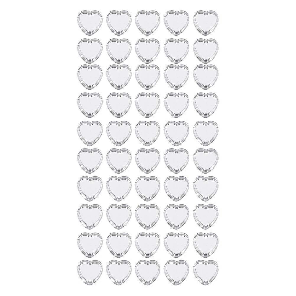 Heart Shape Cosmetic Containers for Storage 50Pcs Transparent Plastic Jars