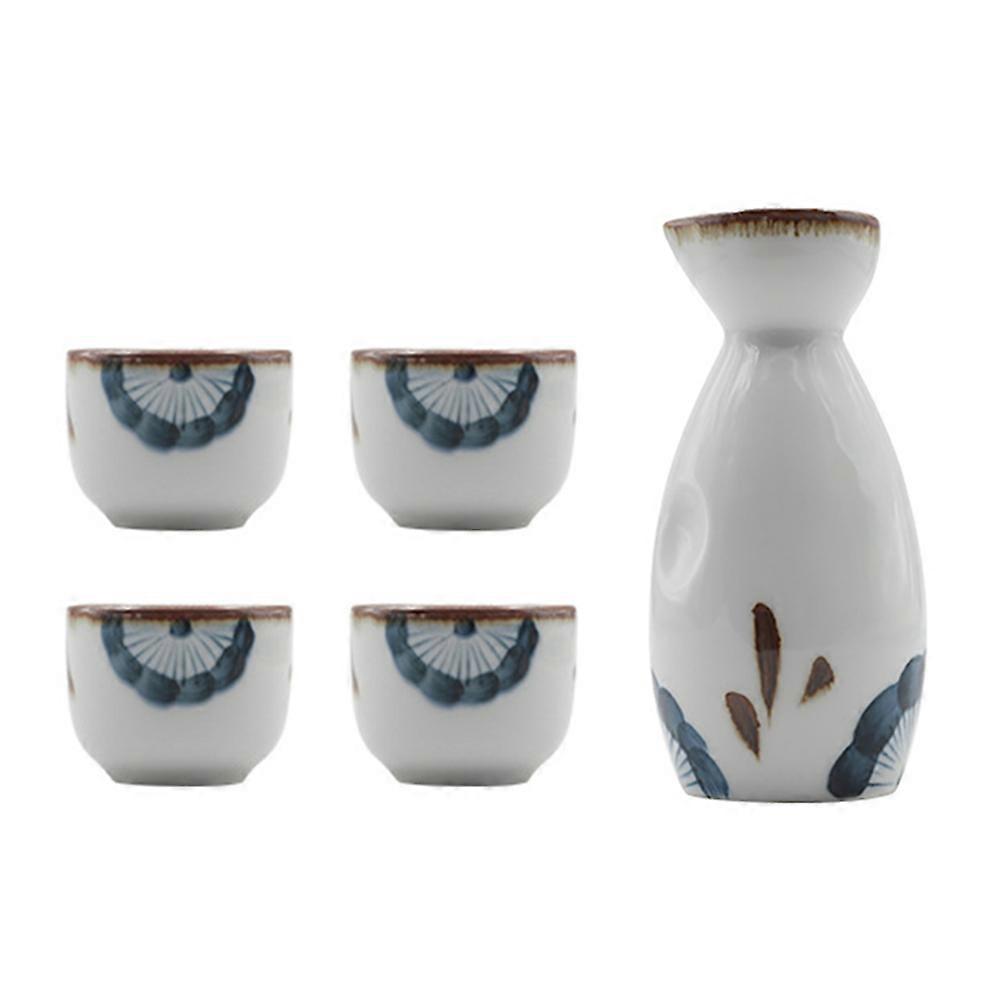 Ceramic Sake Cup Pot Japanese Style Serving Set for Entertaining 1Set