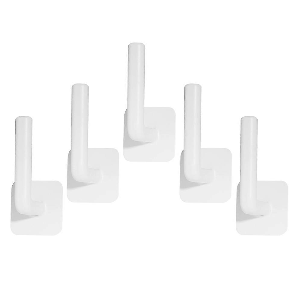 White Wall Mount Adhesive Hooks for Hanging 5Pcs Adhesive Wall Hangers
