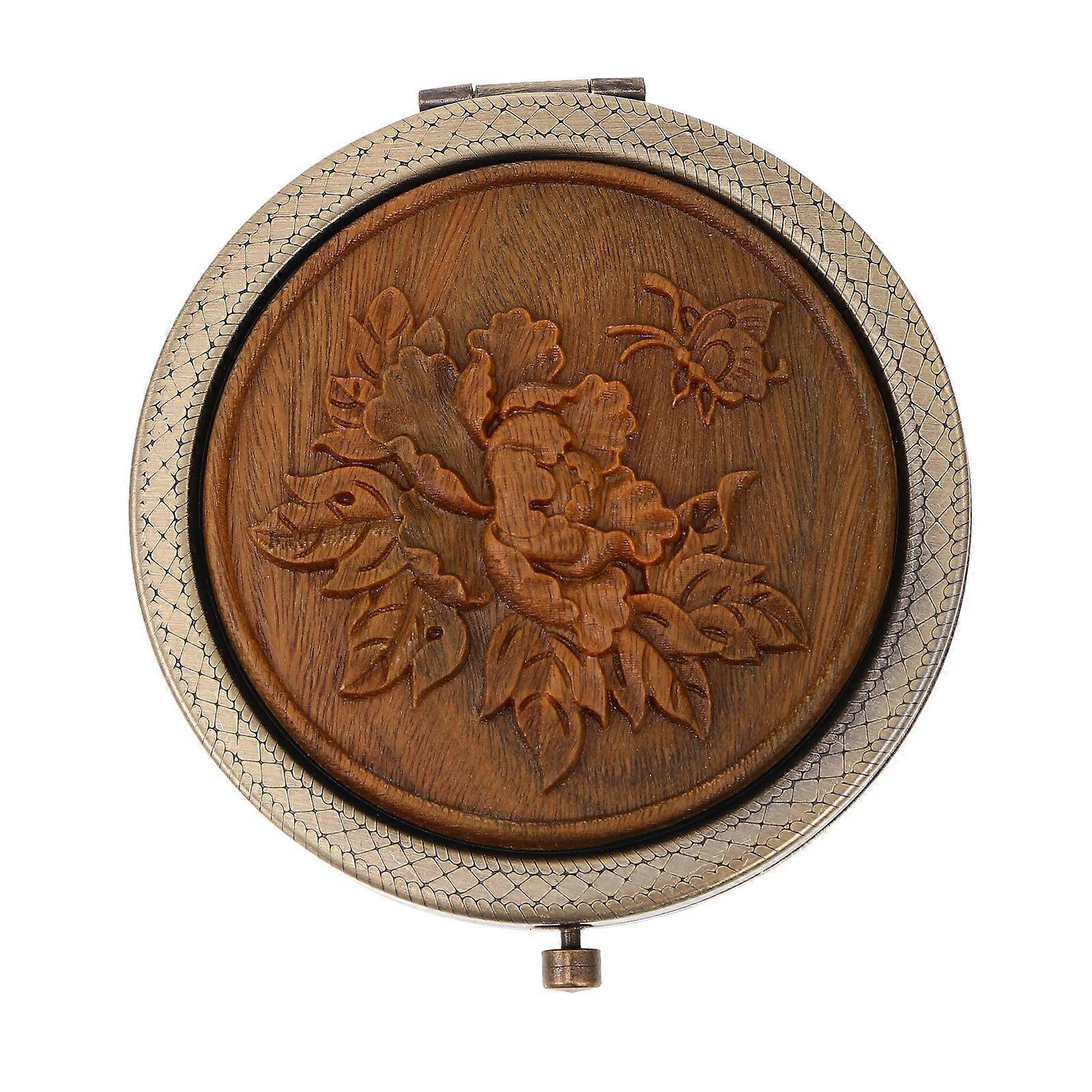 Pocket Compact Mirror Vintage Makeup Mirror for Travel 2Pcs Folding