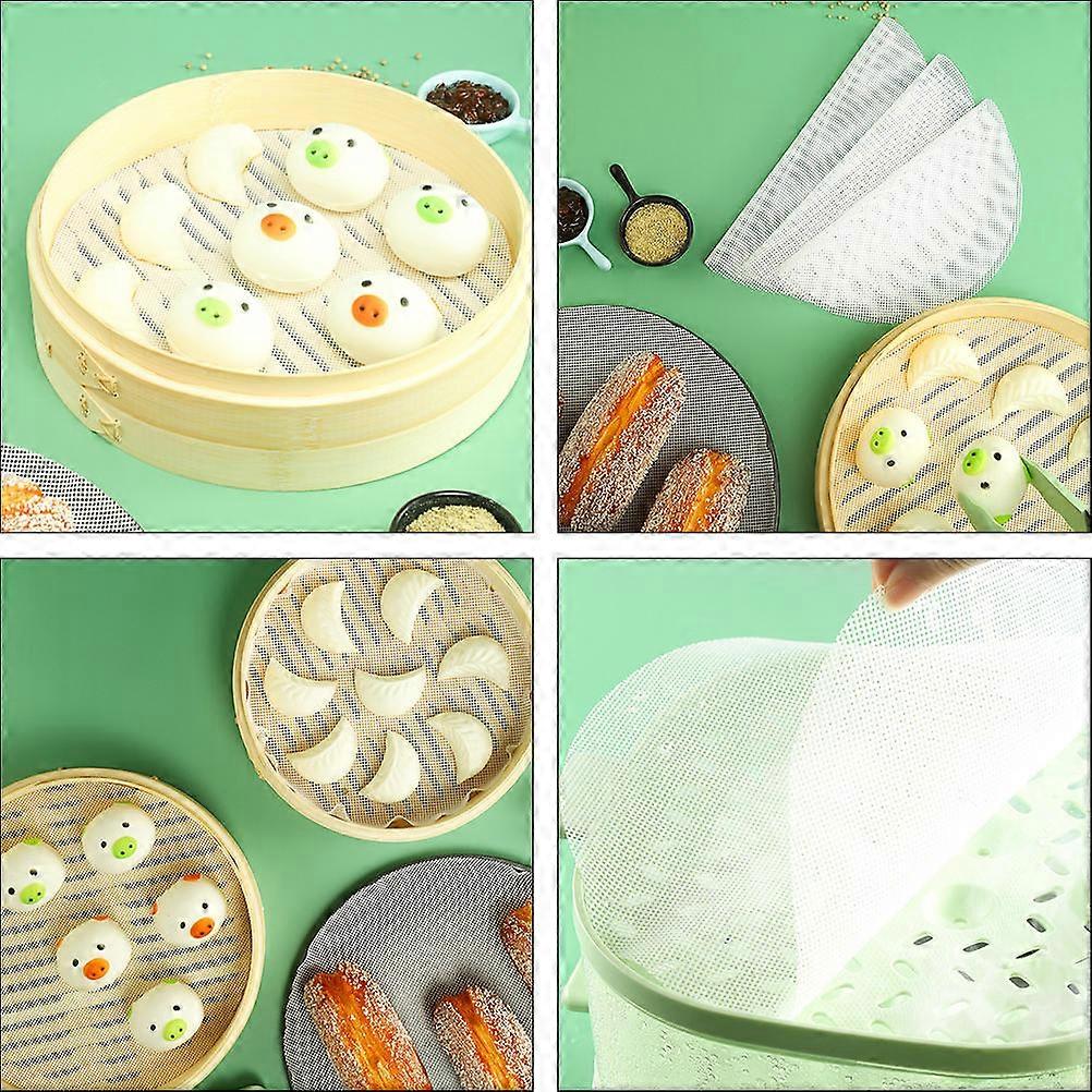 Kitchen Steamer Cushion Silicone Steamed Bread Pad for Use 10Pcs