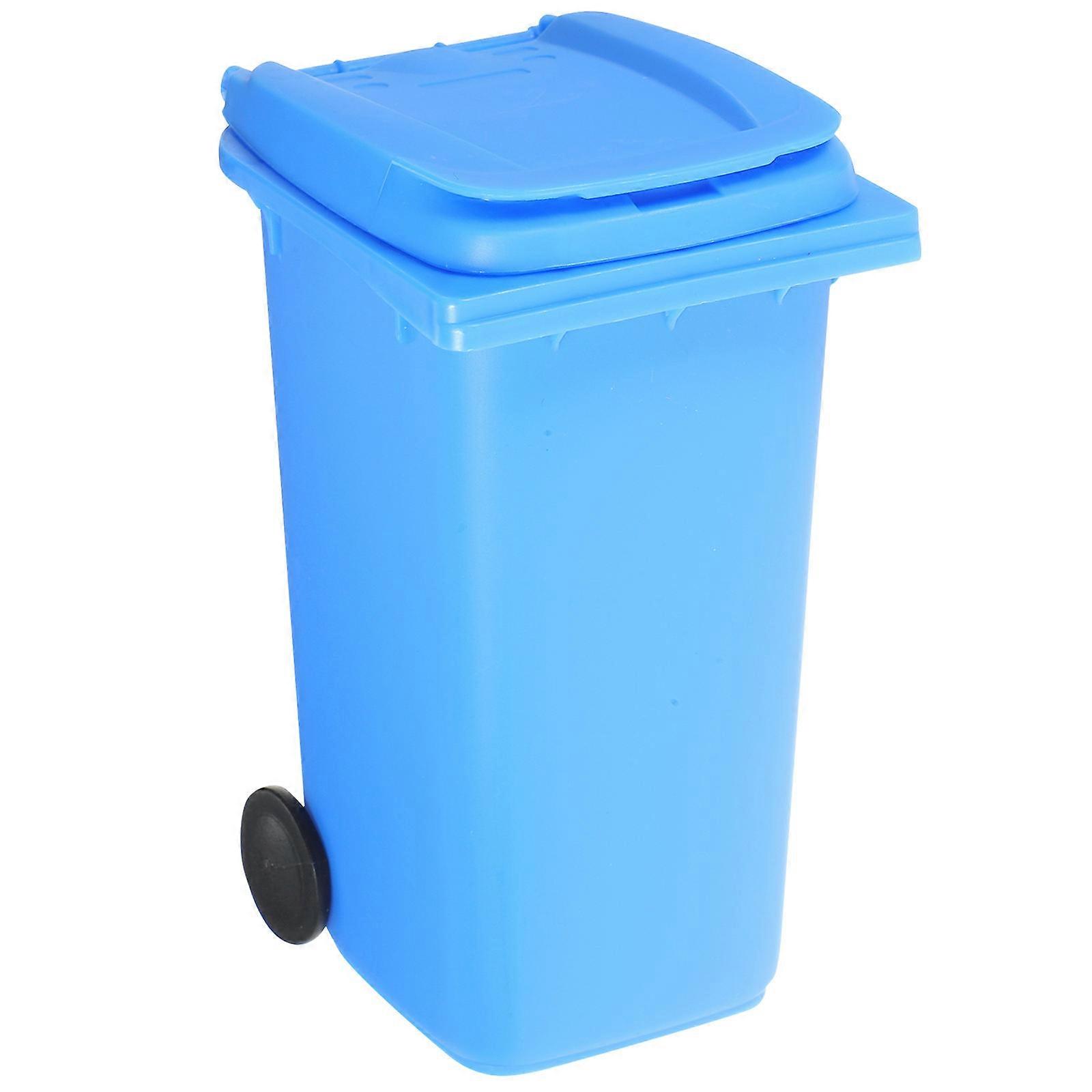 Miniature Trash Bin Tabletop Garbage Bin for Kitchen Use 2Pcs Blue