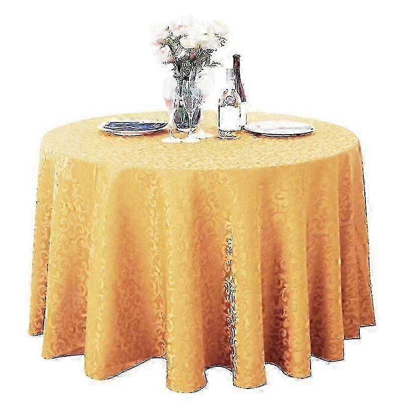 Round tear resistant tablecloth for kitchen, polyester washable no fading