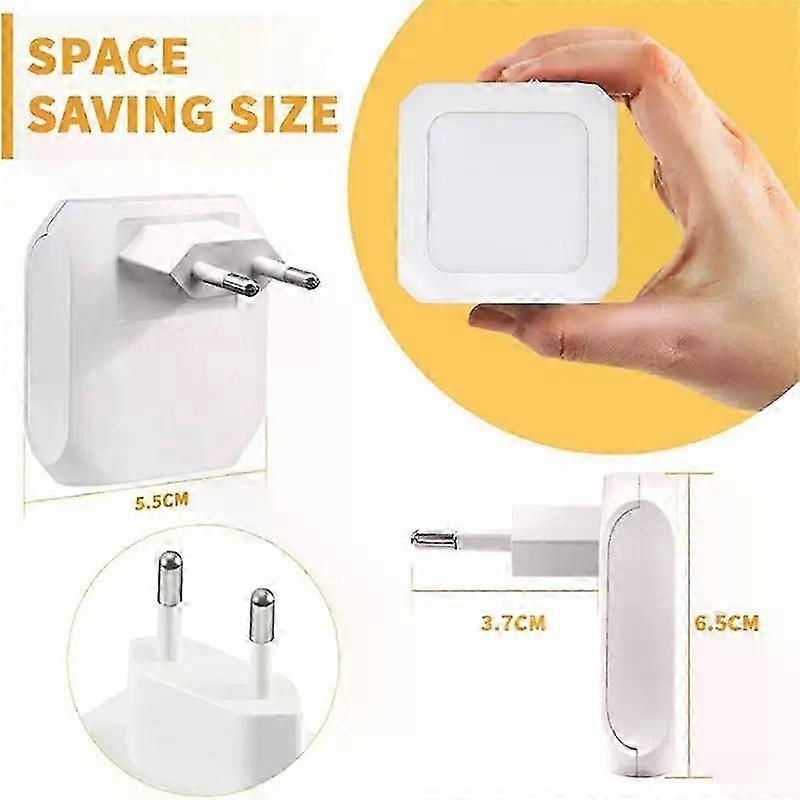 LED Night Light with Smart Twilight Sensor, Dimmable Warm White PlugIn for Bedroom EU UK US Plug