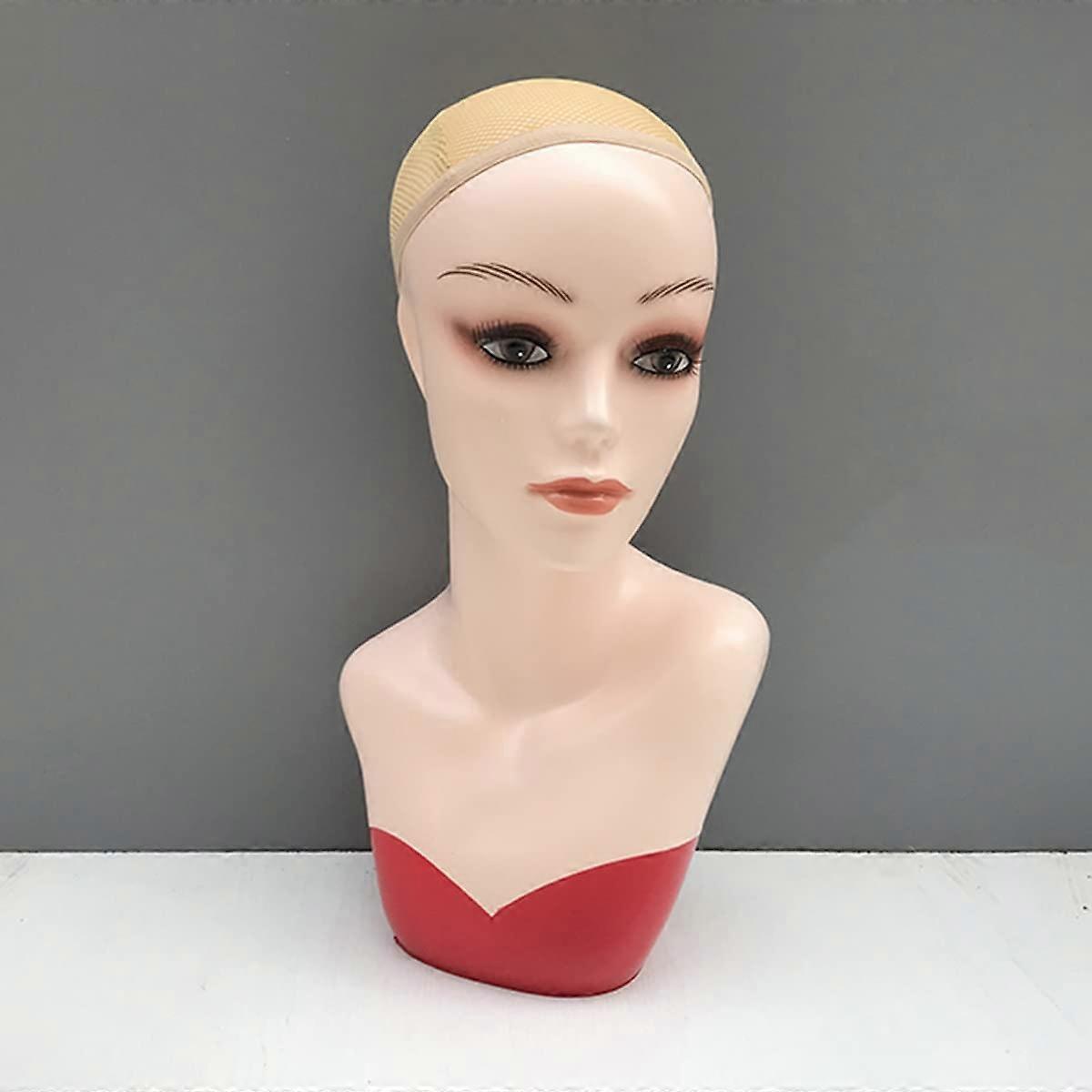 Pink Mannequin Head for Wig Making & Makeup Practice, 53cm Circumference, Polypropylene