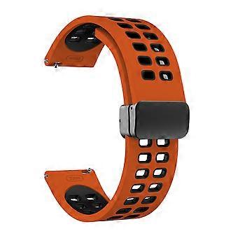 Silicone Watch Band for Garmin Forerunner 265/Honor Watch GS 3i ,22mm Dual-color Magnetic Strap with