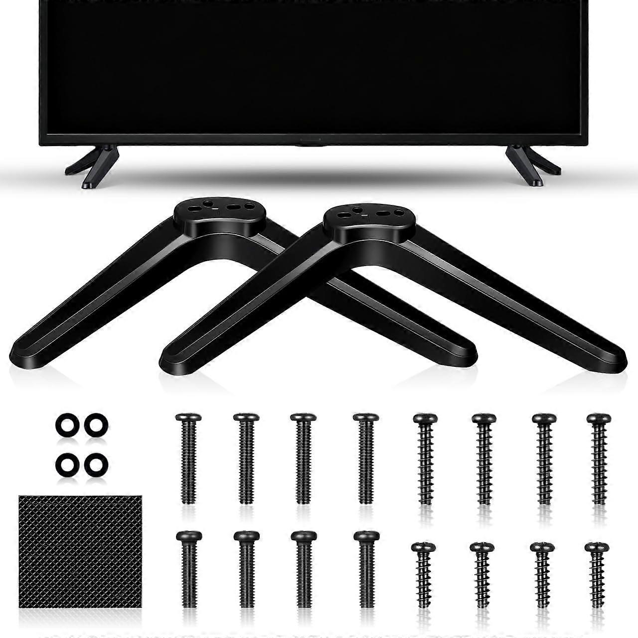 Universal TV Stand Legs with Screws, Stable Tabletop Brackets for Element, Insignia and More