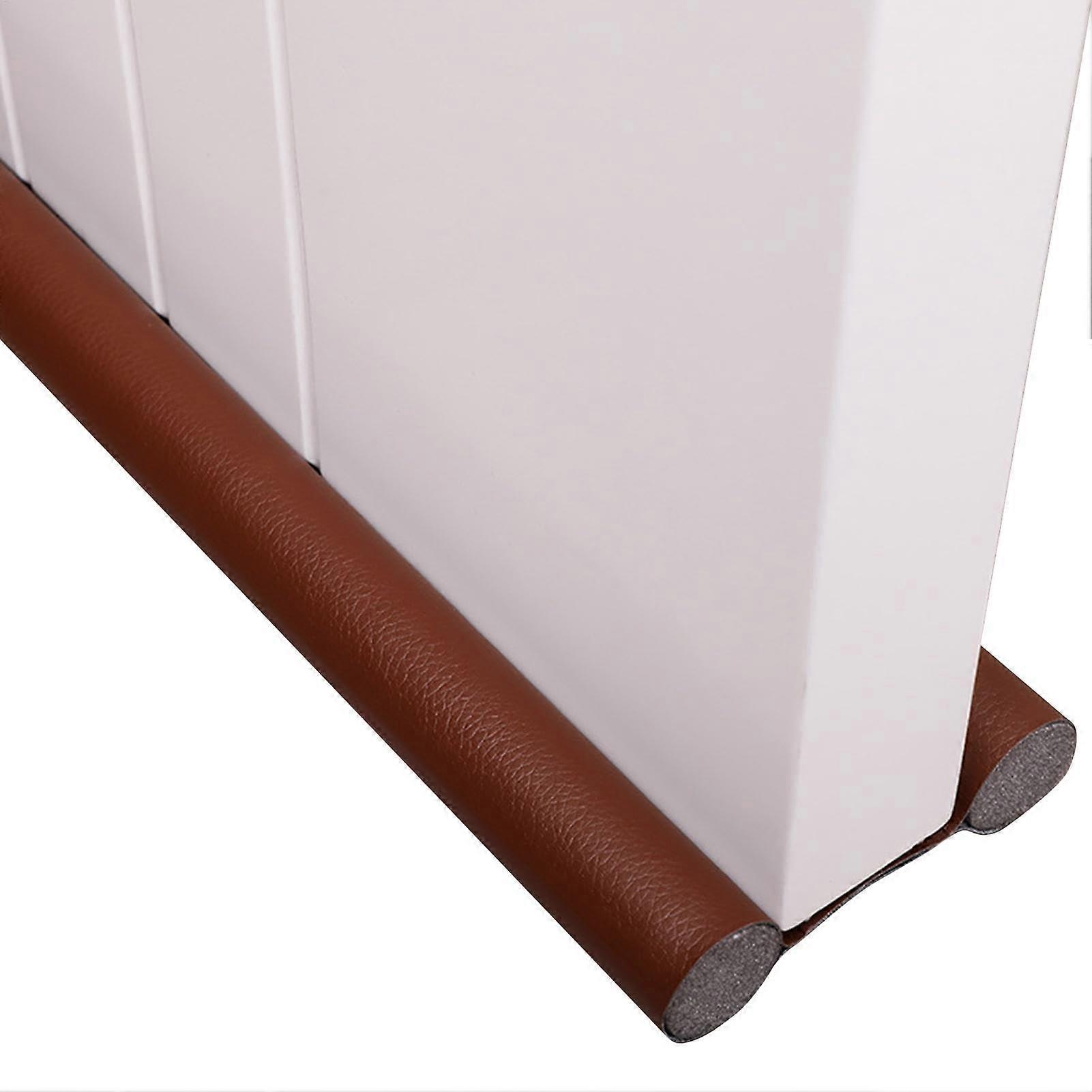 Door Draft Stopper Adjustable DoubleSided Seal for Noise, Dust and Light Blocking Energy Saving Brown