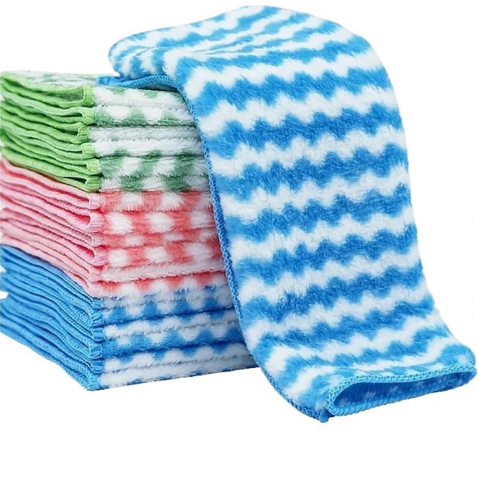 Microfiber Cleaning Cloths Velvet Dish Cloths Scratch Thickened Ultra Absorbent Kitchen Use