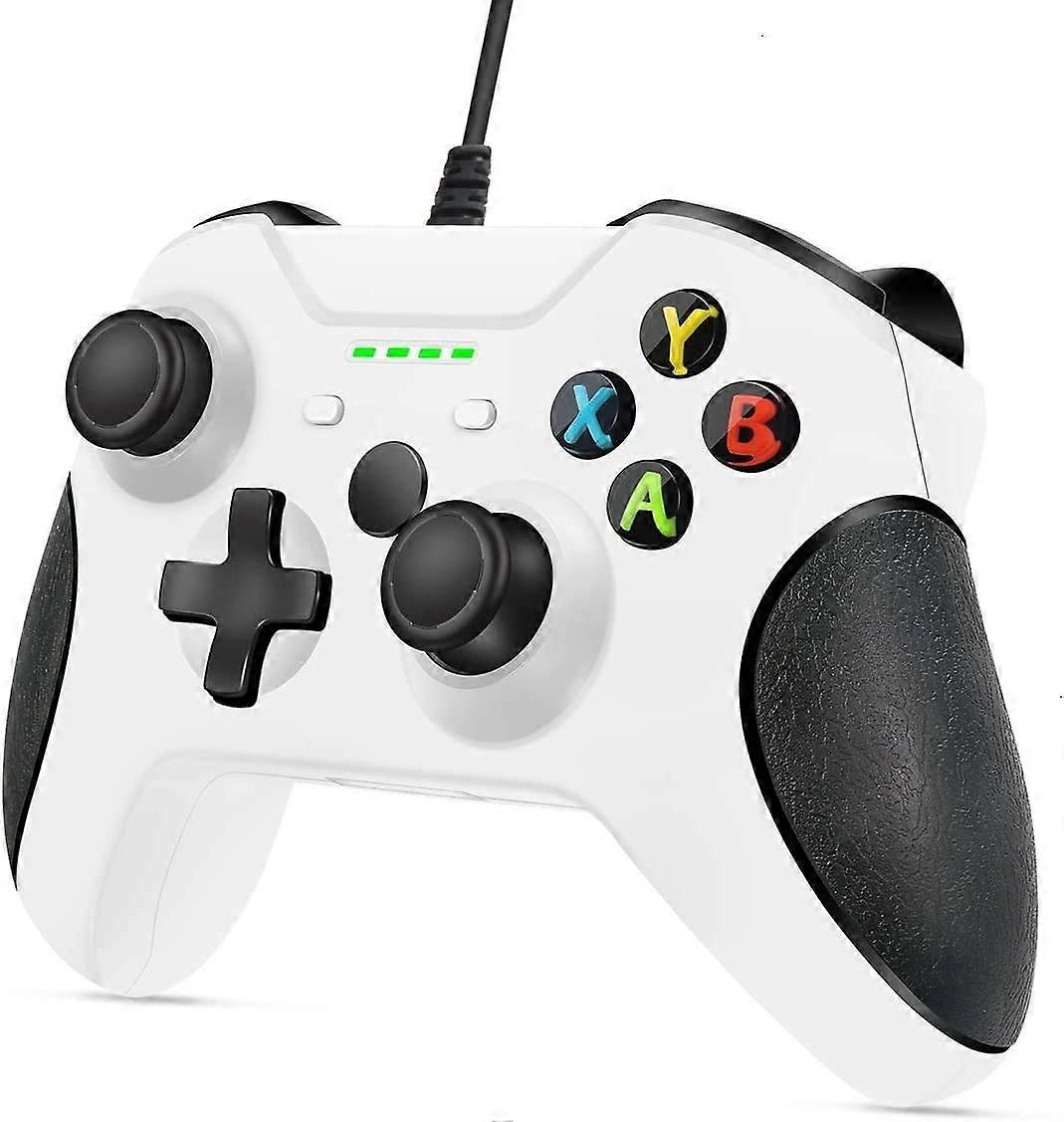 Wired Controller with Dual Vibration Feedback for Xbox One, USB Gamepad for PC Windows 10 White