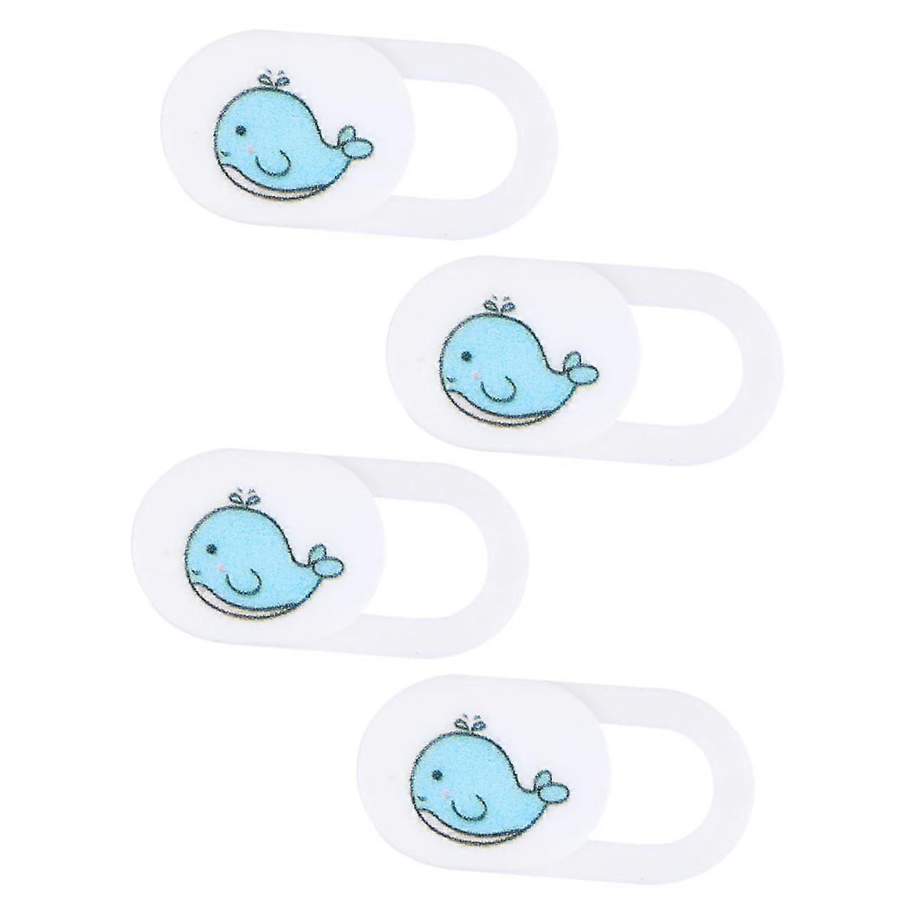 4pcs Ultra Thin Webcam Cover Slide Privacy Protector for Laptop Camera with Whale Pattern