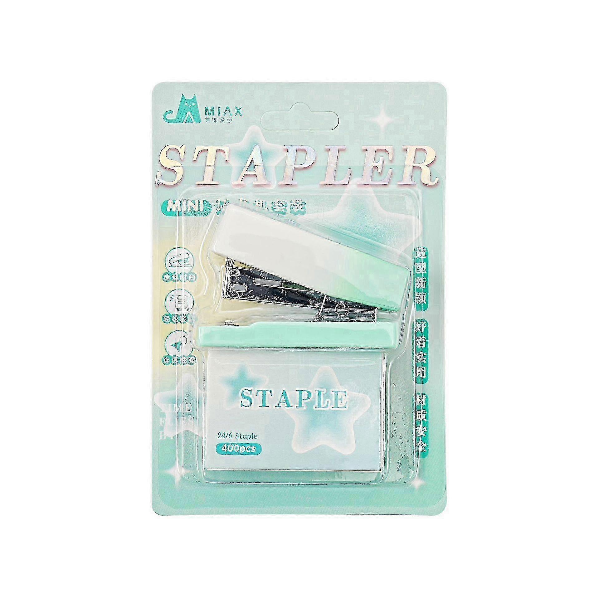 Gradient macaron color mini small labor-saving stapler student office portable binding supplies