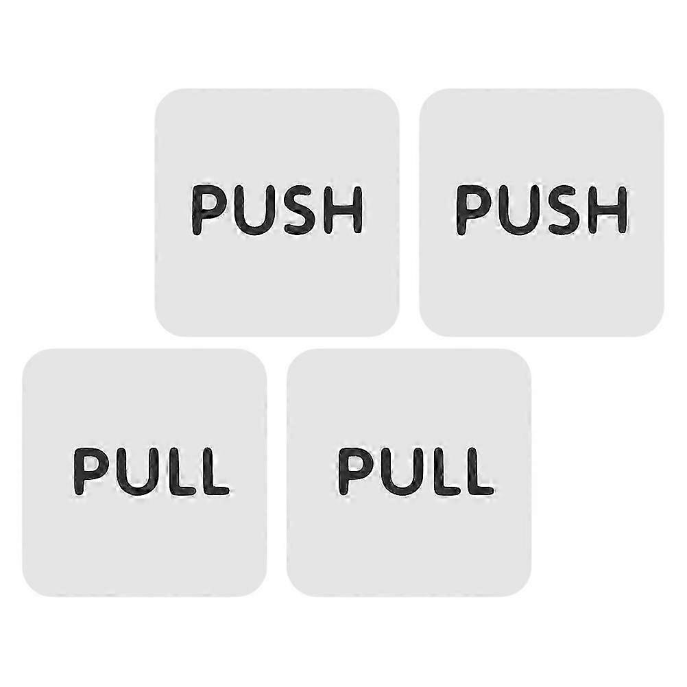Acrylic Push Pull Door Sticker Signs for Office Use 2Pairs