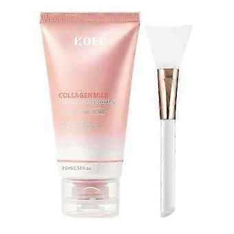 1pcs Collagen Milky Night Wrapping Mask, Peel-Off for Radiance Hydration Smooth Texture with Glutathione Niacinamide Collagen