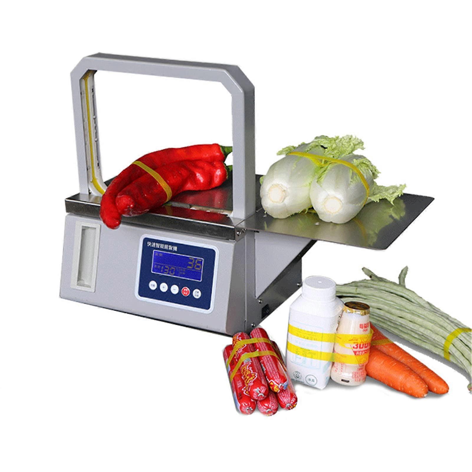 Automatic Vegetable Strapping Machine with Fast Binding, Photoelectric Sensor and Touch Screen, 35x28x22cm