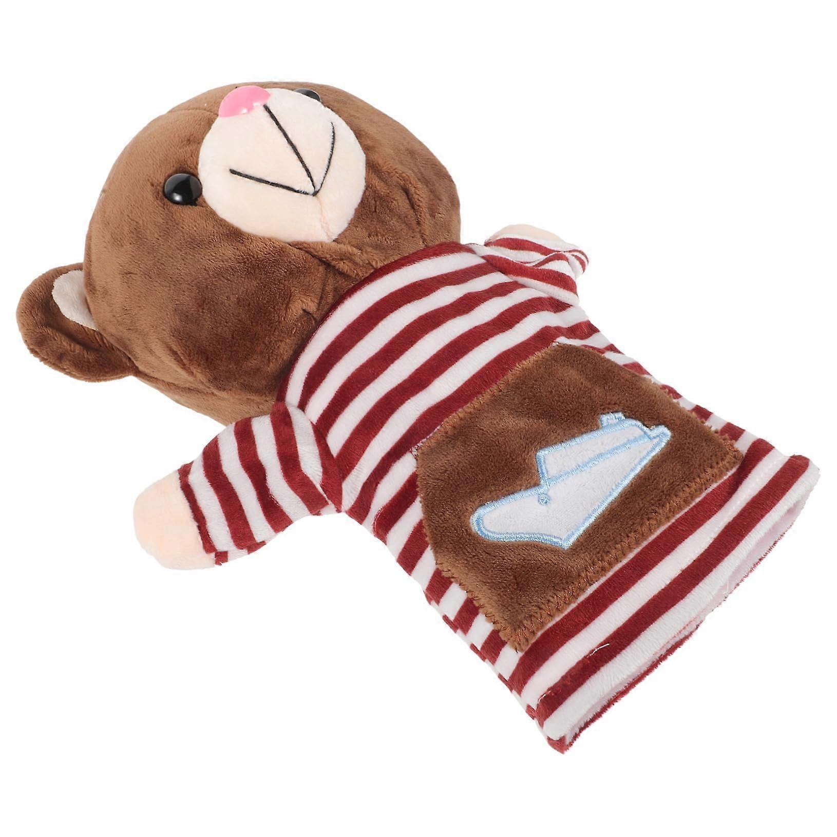 Plush Bear Hand Puppet for Interactive Storytelling and Role Play with Soft Comfortable Texture