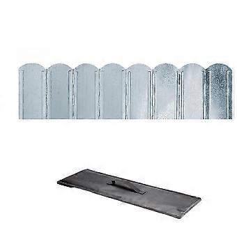 Folding Camping Stove Windscreen 8 Plates Galvanized Windproof Shield with Storage Bag 30cm Silver
