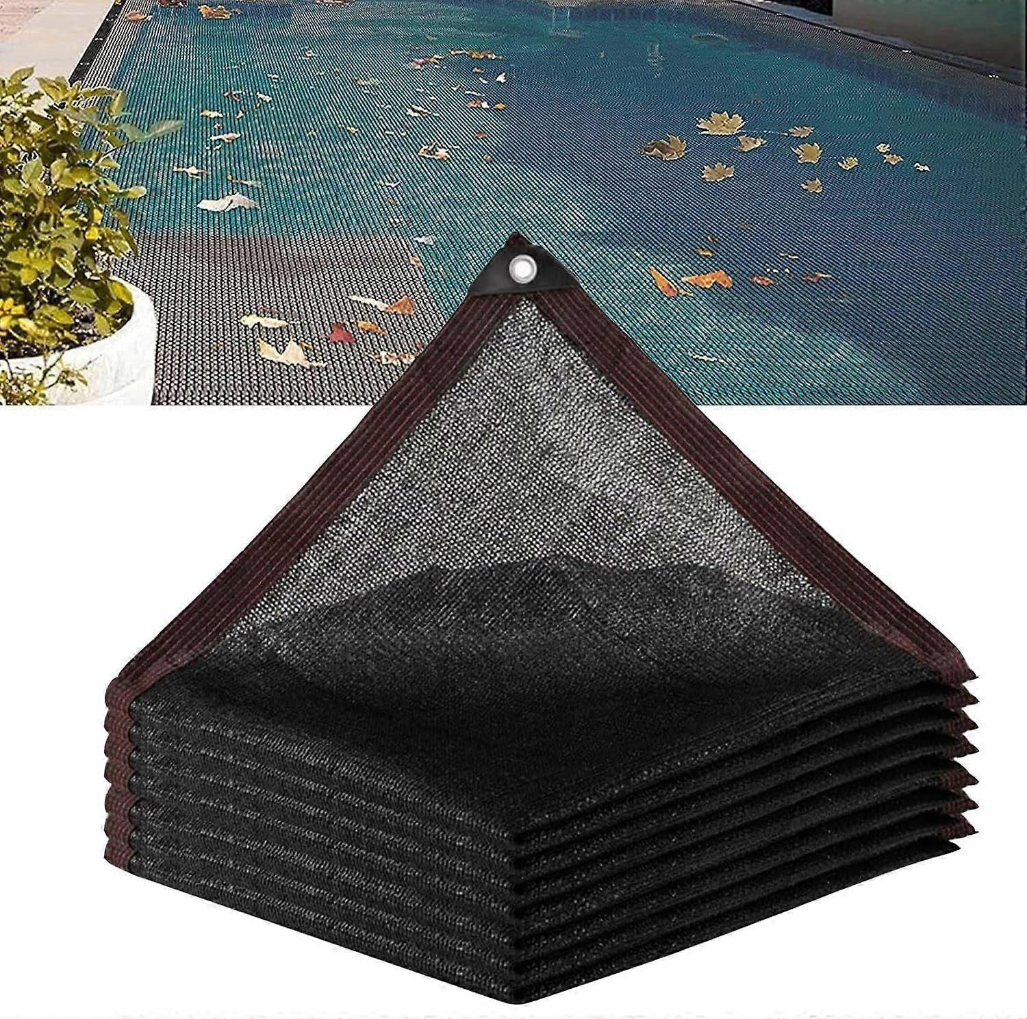 5x10m Rectangular Mesh Pool Cover with Grommets, Full Coverage Leaf Catcher Sunshade