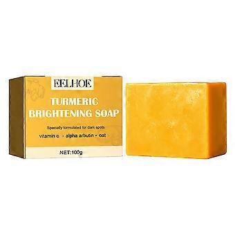 Eelhoe Turmeric Cleansing Soap - Cleanses The Face, Reduces Spots, Acne, And Acne Marks, Brightens And Softens The Skin