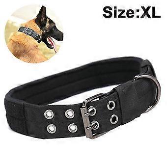 Padded XL Dog Collar with Pin Buckle, 25mm Wide, Black