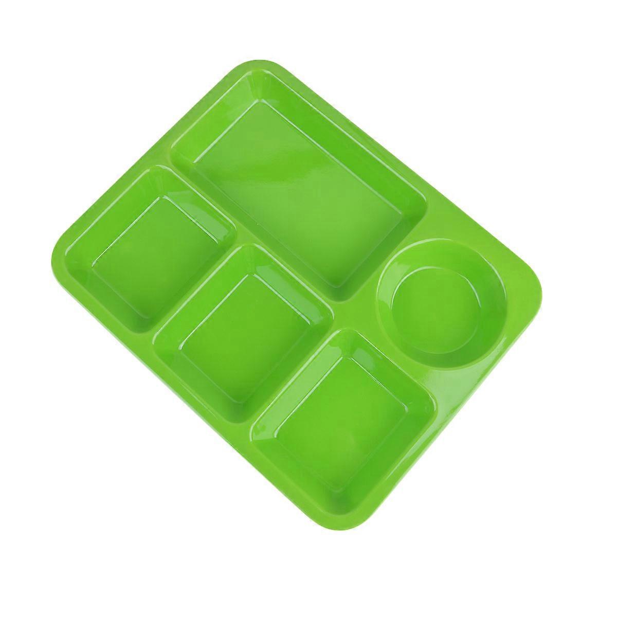 Divided Compartments Plate Separating Dish for Eating Green
