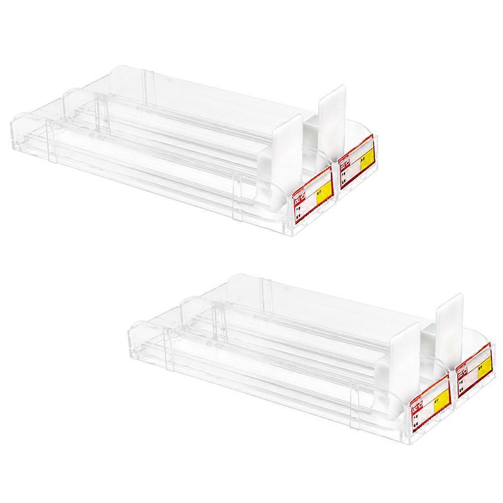 Transparent Auto-Push Showcase Rack for Storage Use 4Pcs Holder