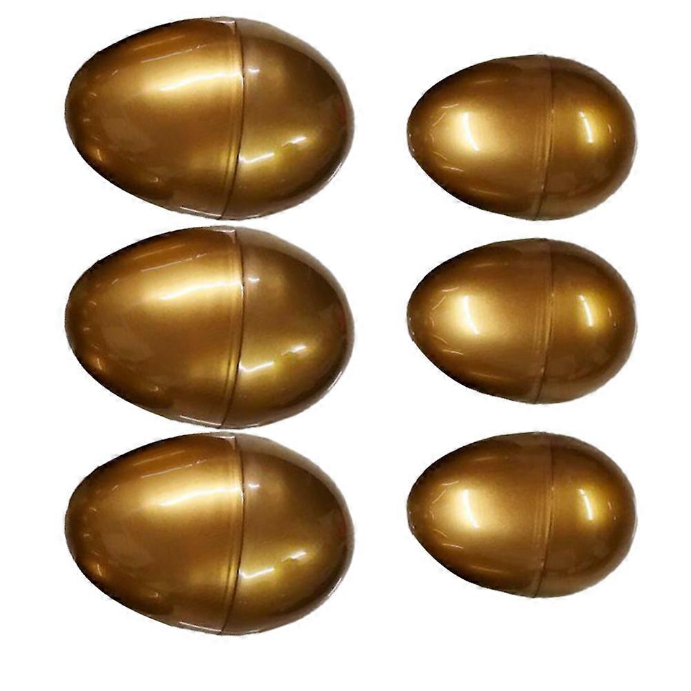 Plastic Easter Eggs Golden Shells for Easter Use 6Pcs Pack